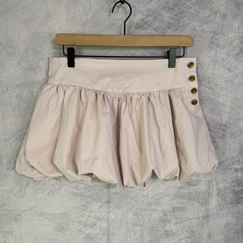 American Eagle Bubble Skort Womens sz 6 Pink Button Mini micro Twee Coquette